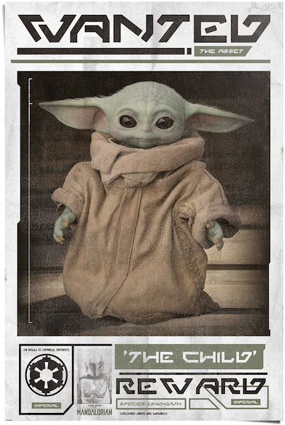 Reinders! Poster »Poster Mandalorian Baby Yoda The Child«, Serien, (1 St.) günstig online kaufen