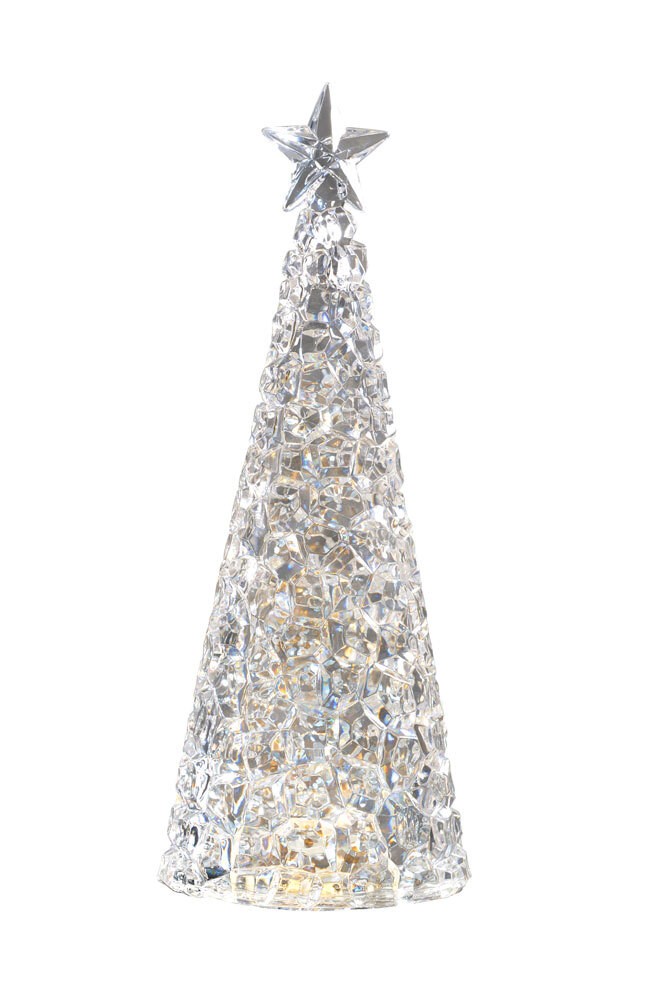 Sompex Dekoleuchte GLAMOR Weihnachtsbaum Tischleuchte Silber 28 cm günstig online kaufen