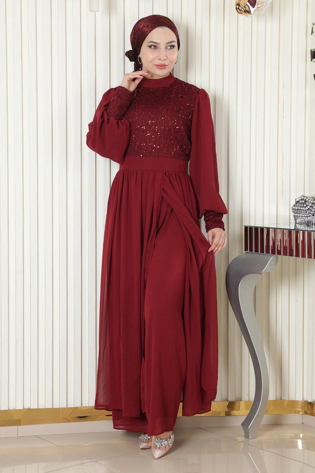 MODAMİHRAM Hosenanzug Chiffon-Set mit gerüschtem Saum günstig online kaufen