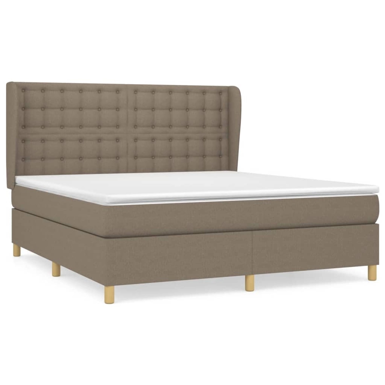 vidaXL Boxspringbett mit Matratze Taupe 160x200 cm Stoff1372921 günstig online kaufen