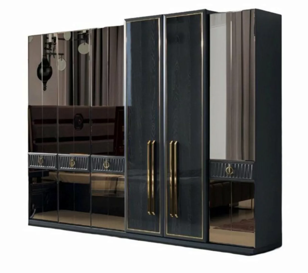 Xlmoebel Kleiderschrank Luxuriöser moderner Holzschrank für Designer-Schlaf günstig online kaufen