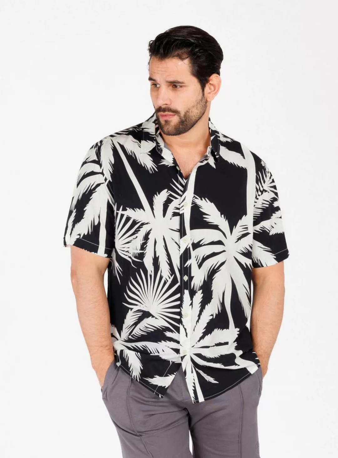 Key Largo Kurzarmhemd MSH PALMS 1/2 patterned (1-tlg) günstig online kaufen