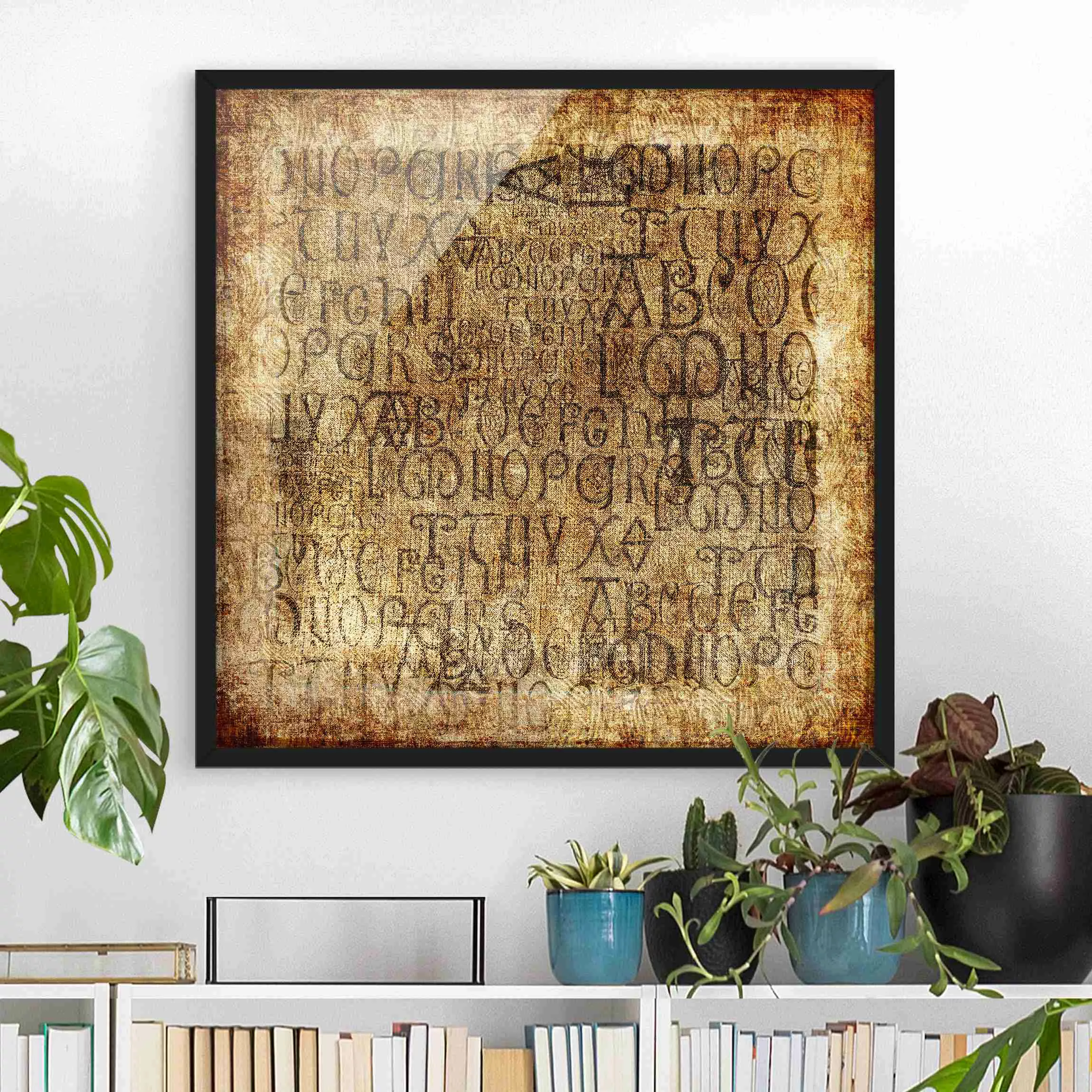 Bild mit Rahmen Spruch - Quadrat Old Letters günstig online kaufen