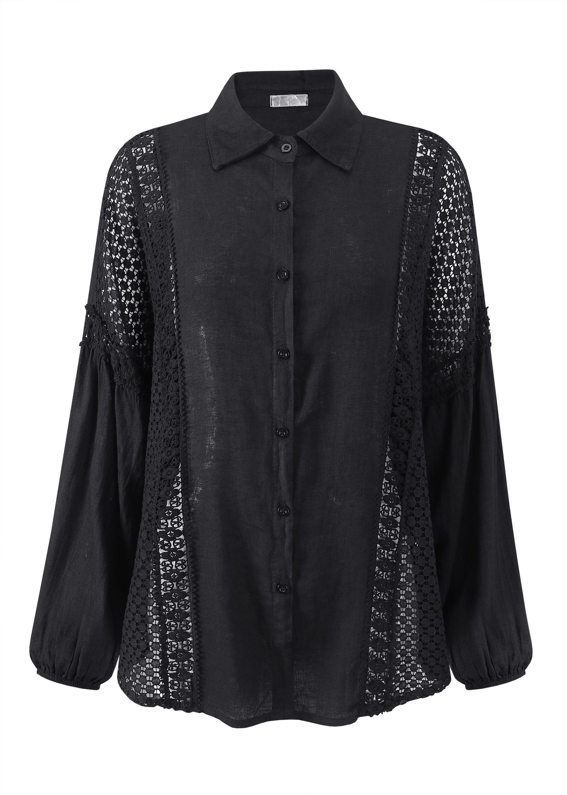 SASSYCLASSY Langarmbluse Leinen Bluse Damen mit günstig online kaufen