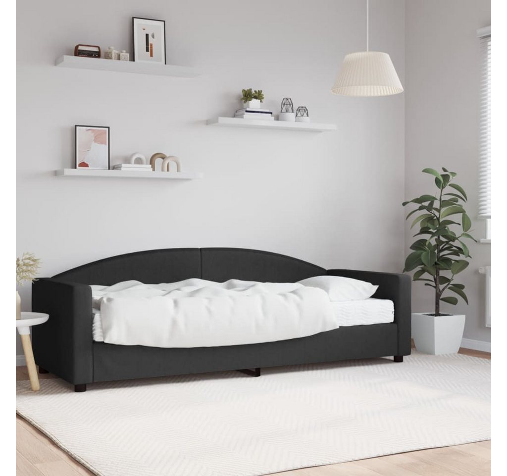 vidaXL Gästebett Gästebett Tagesbett mit Matratze Schwarz 80x200 cm Stoff B günstig online kaufen