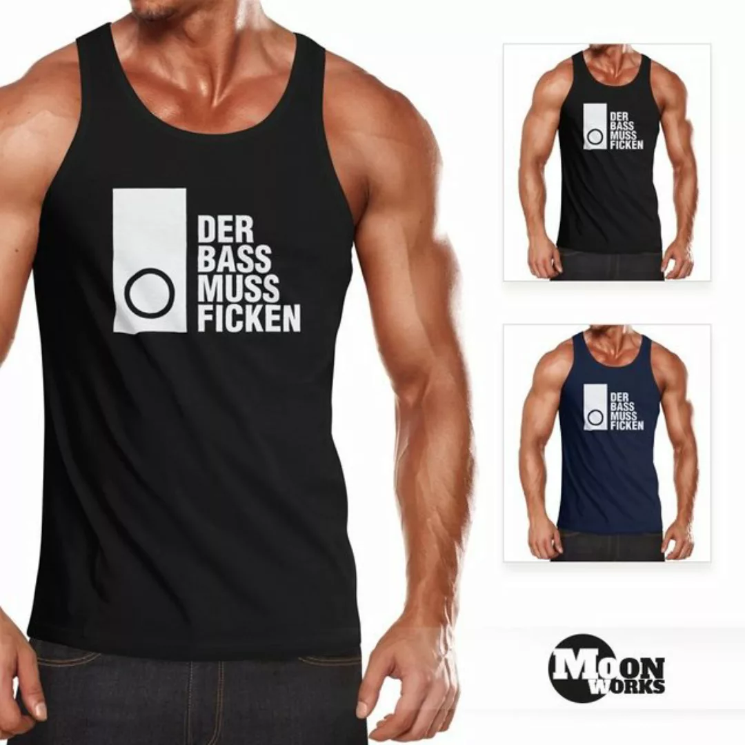 MoonWorks Tanktop Herren Tanktop Techno Spruch Der Bass muss Ficken Party F günstig online kaufen