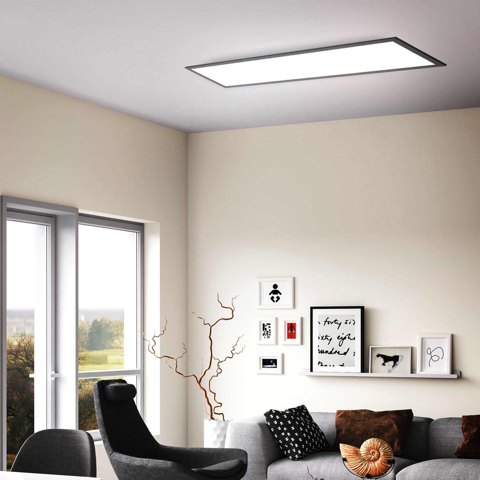 B.K.Licht Deckenleuchte LED Panel Schwarz Decke günstig online kaufen