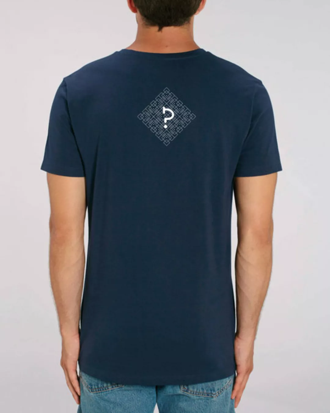 Bio Herren V-neck T-shirt "Geometric Questionmark" In 3 Farben günstig online kaufen