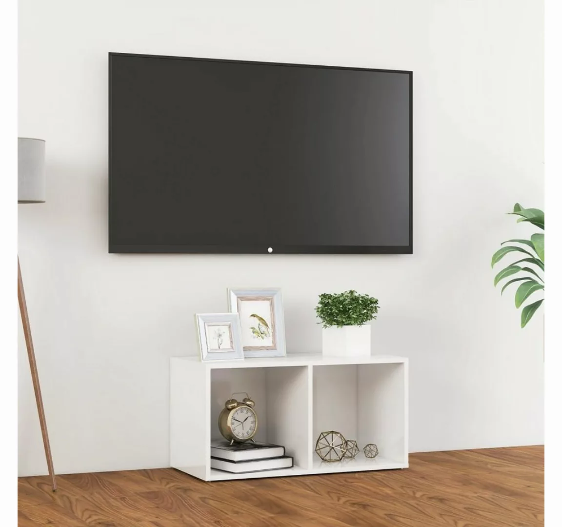 furnicato TV-Schrank Hochglanz-Weiß 72x35x36,5 cm Holzwerkstoff günstig online kaufen