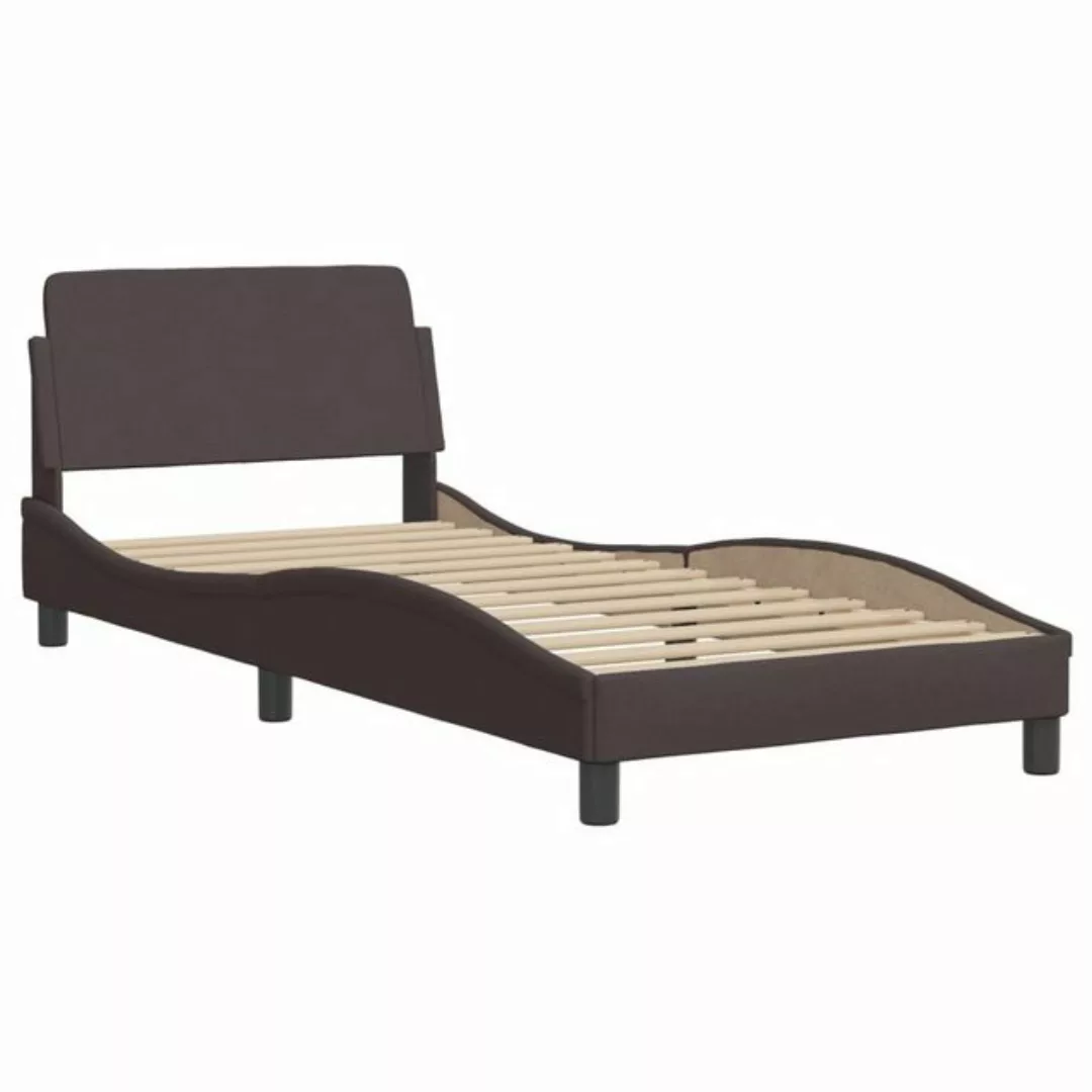 vidaXL Bett Bettgestell mit Kopfteil Dunkelbraun 80x200 cm Stoff günstig online kaufen