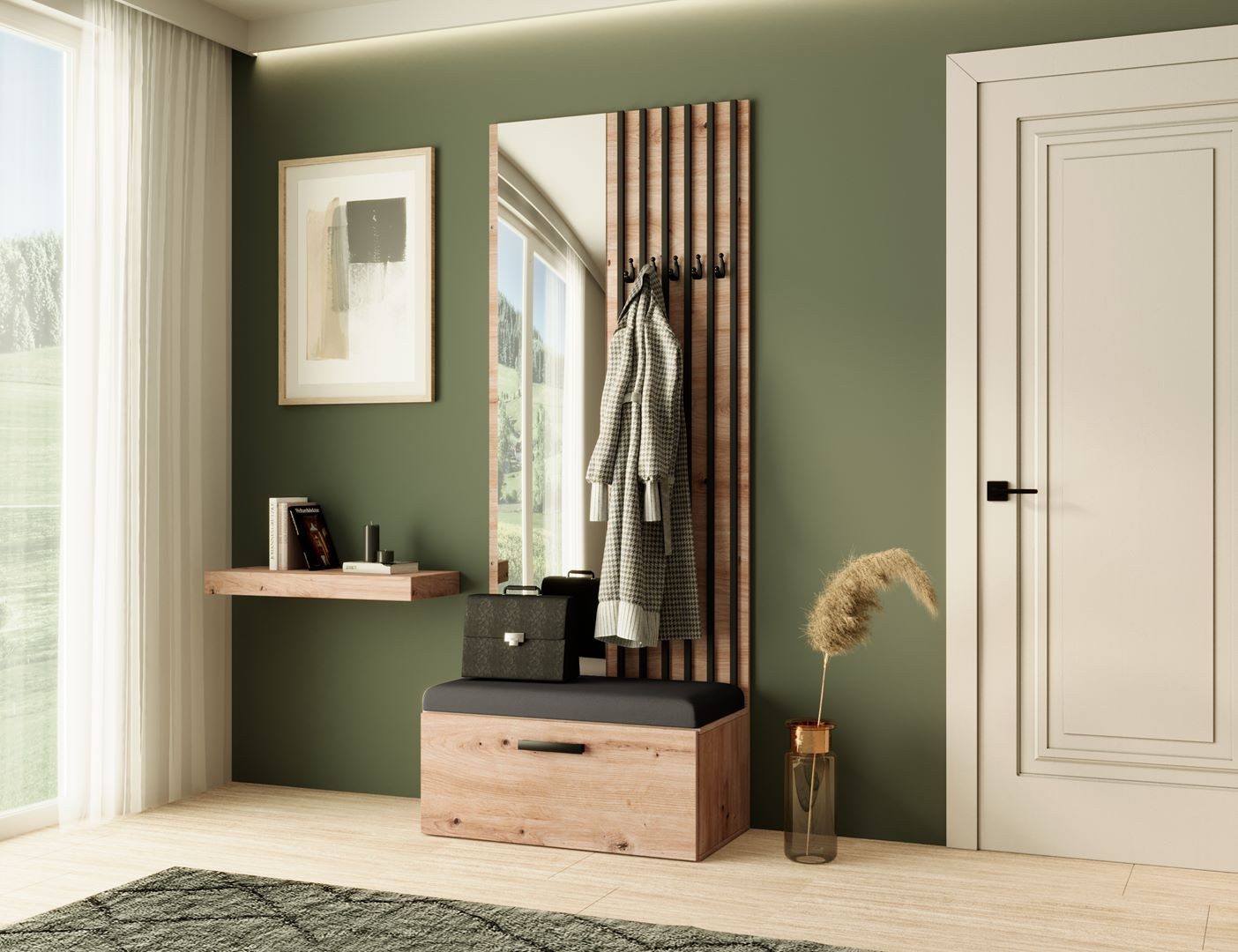 Beautysofa Garderobenschrank mit großem Spiegel und günstig online kaufen