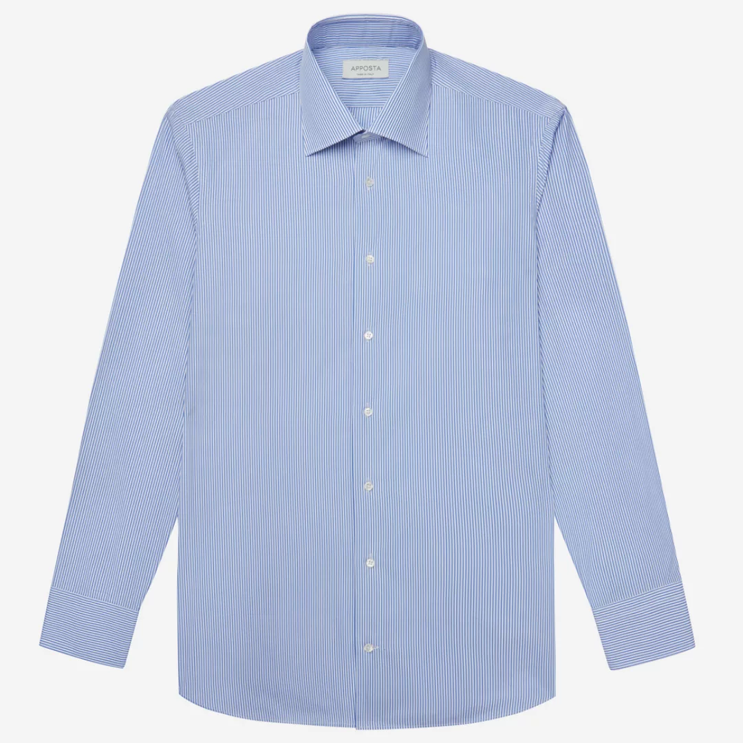 Hemd  streifen  hellblau 100% reine baumwolle popeline giza 87, kragenform günstig online kaufen