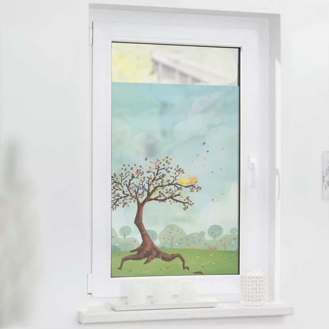 LICHTBLICK Fensterfolie Baum bunt B/L: ca. 100x100 cm günstig online kaufen