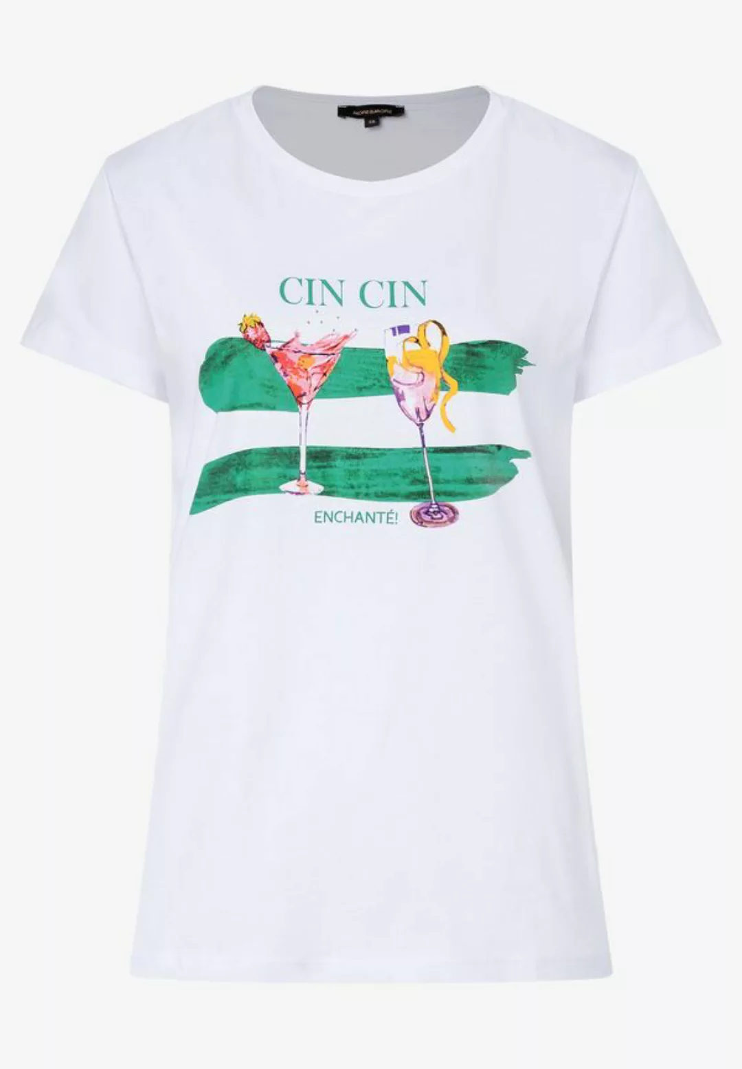 T-Shirt mit "Cin Cin"-Print, weiß, Sommer-Kollektion günstig online kaufen