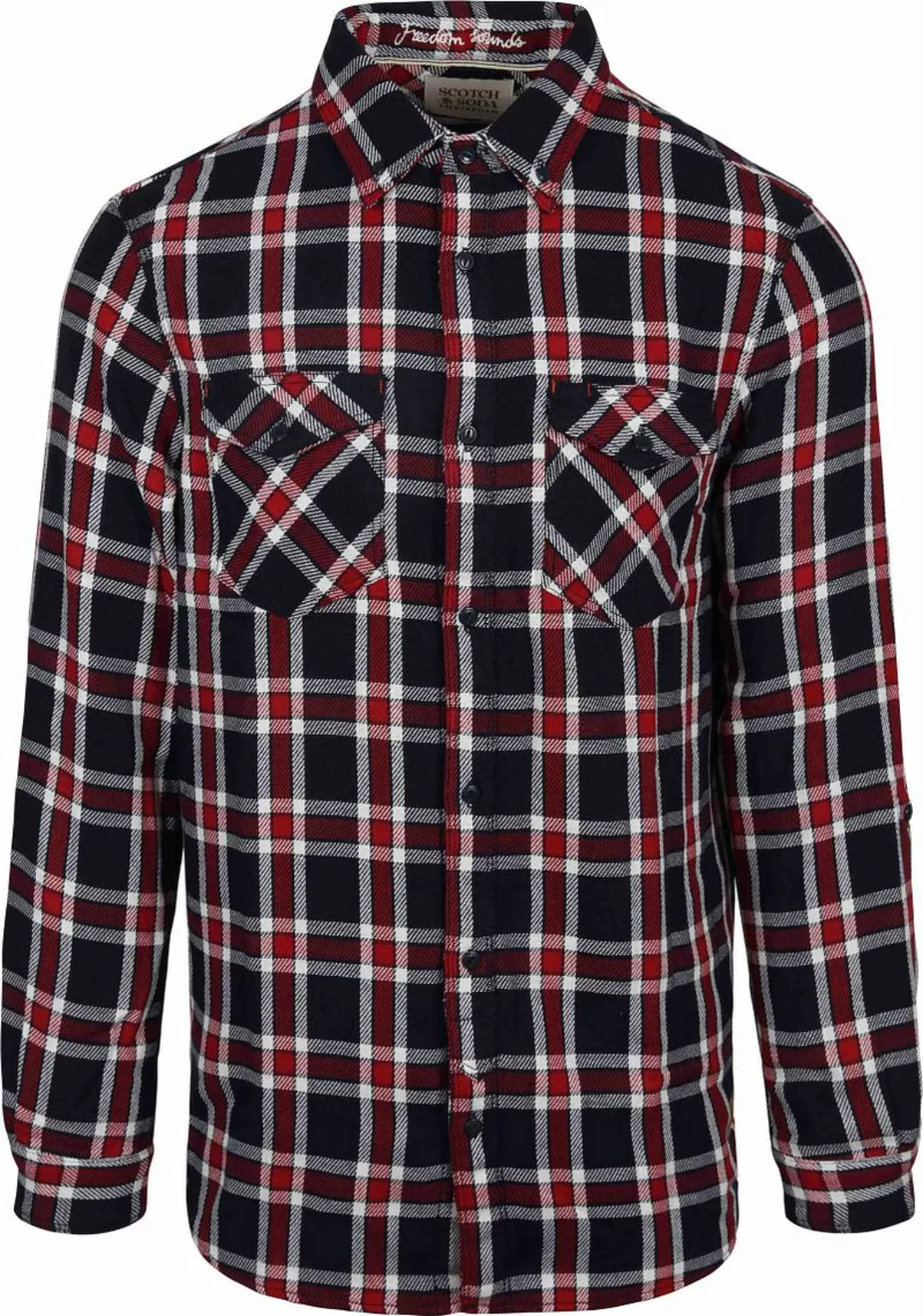 Scotch and Soda Hemd Karomuster Blau/Rot - Größe XL günstig online kaufen