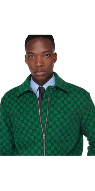 GUCCI Sommerjacke Gucci Overshirt aus GG Flanell Grün Herren L günstig online kaufen