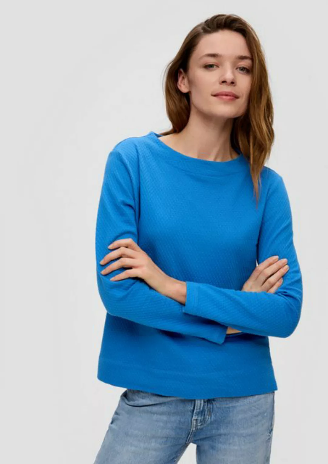 s.Oliver Sweatshirt Sweatshirt mit Dobby-Struktur günstig online kaufen