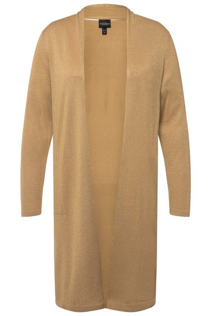 Ulla Popken Langjacke Long-Strickjacke offene Form V-Ausschnitt günstig online kaufen