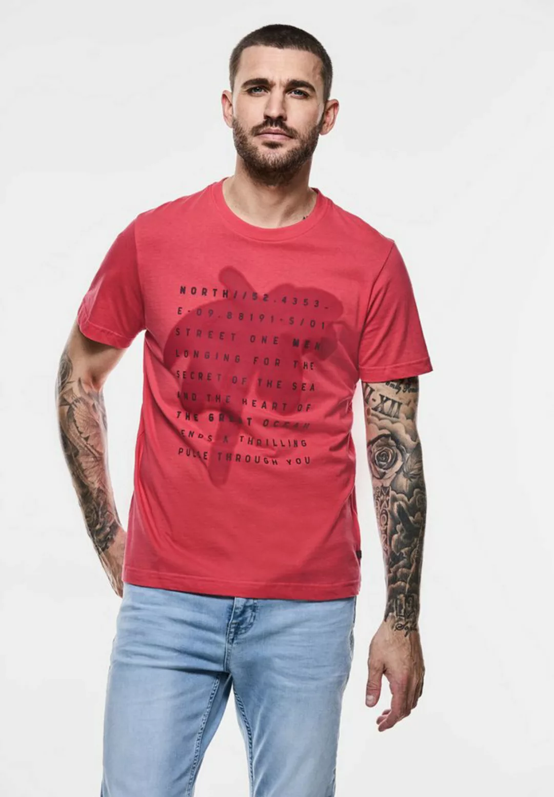 STREET ONE MEN T-Shirt, aus reiner Baumwolle günstig online kaufen