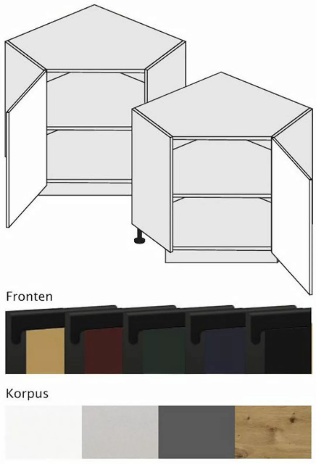 Feldmann-Wohnen Unterschrank Velden (1-St) Front-, Korpusfarbe & Ausführung günstig online kaufen