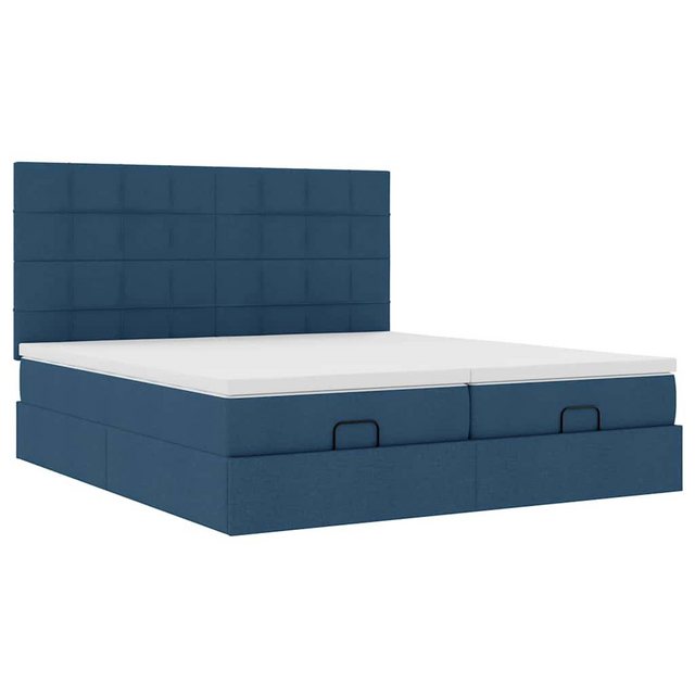 vidaXL Bett Ottoman-Bett mit Matratzen Blau 180x200 cm Stoff günstig online kaufen