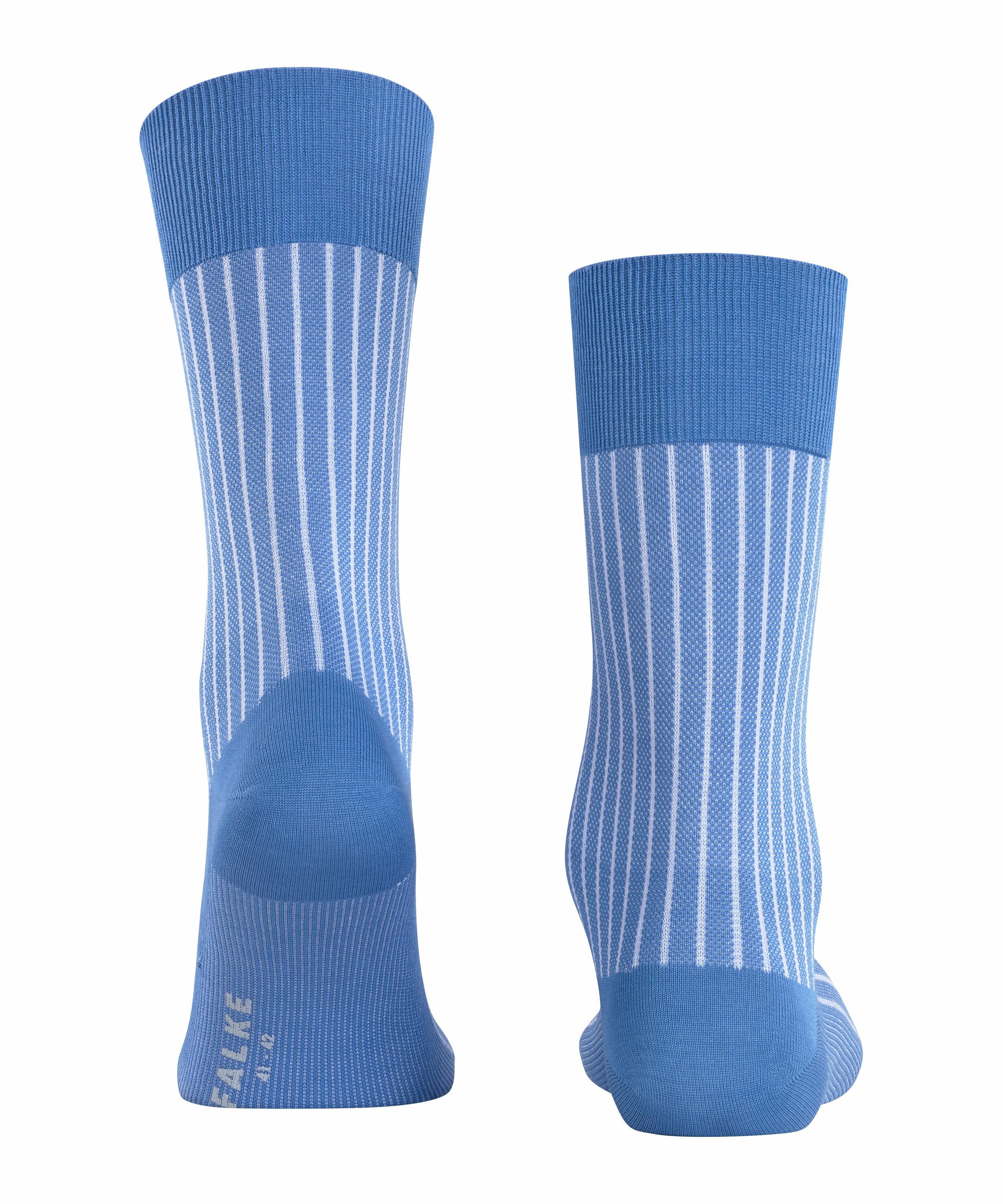 FALKE Oxford Stripe Herren Socken, 47-48, Blau, Rippe, Baumwolle, 13379-632 günstig online kaufen