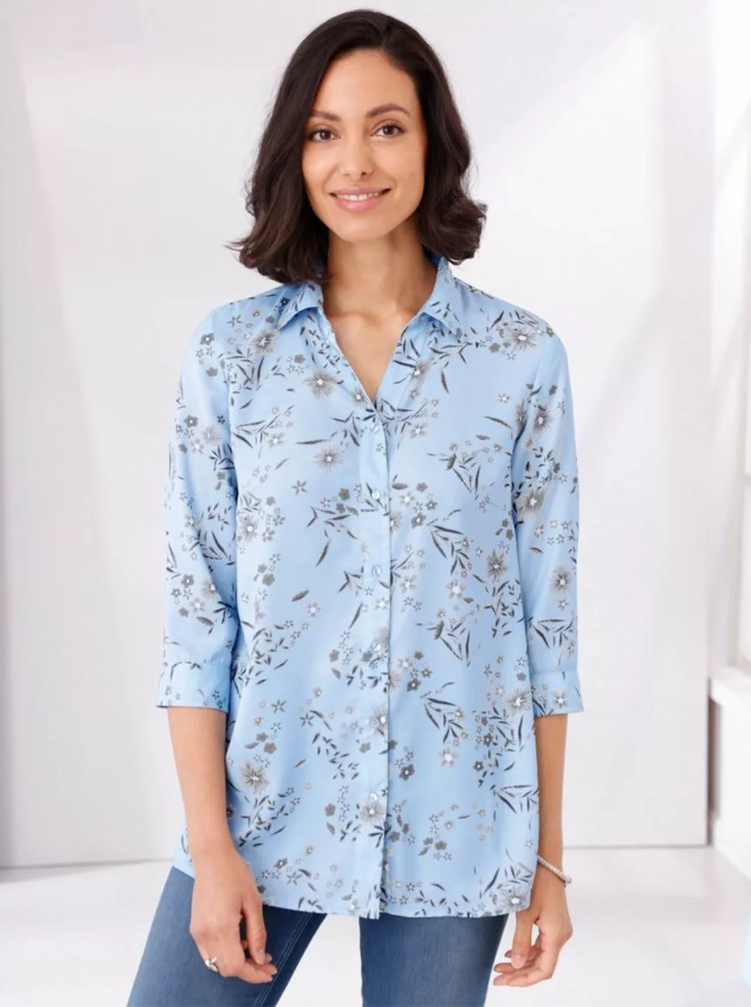 Sieh an! Klassische Bluse Longbluse günstig online kaufen