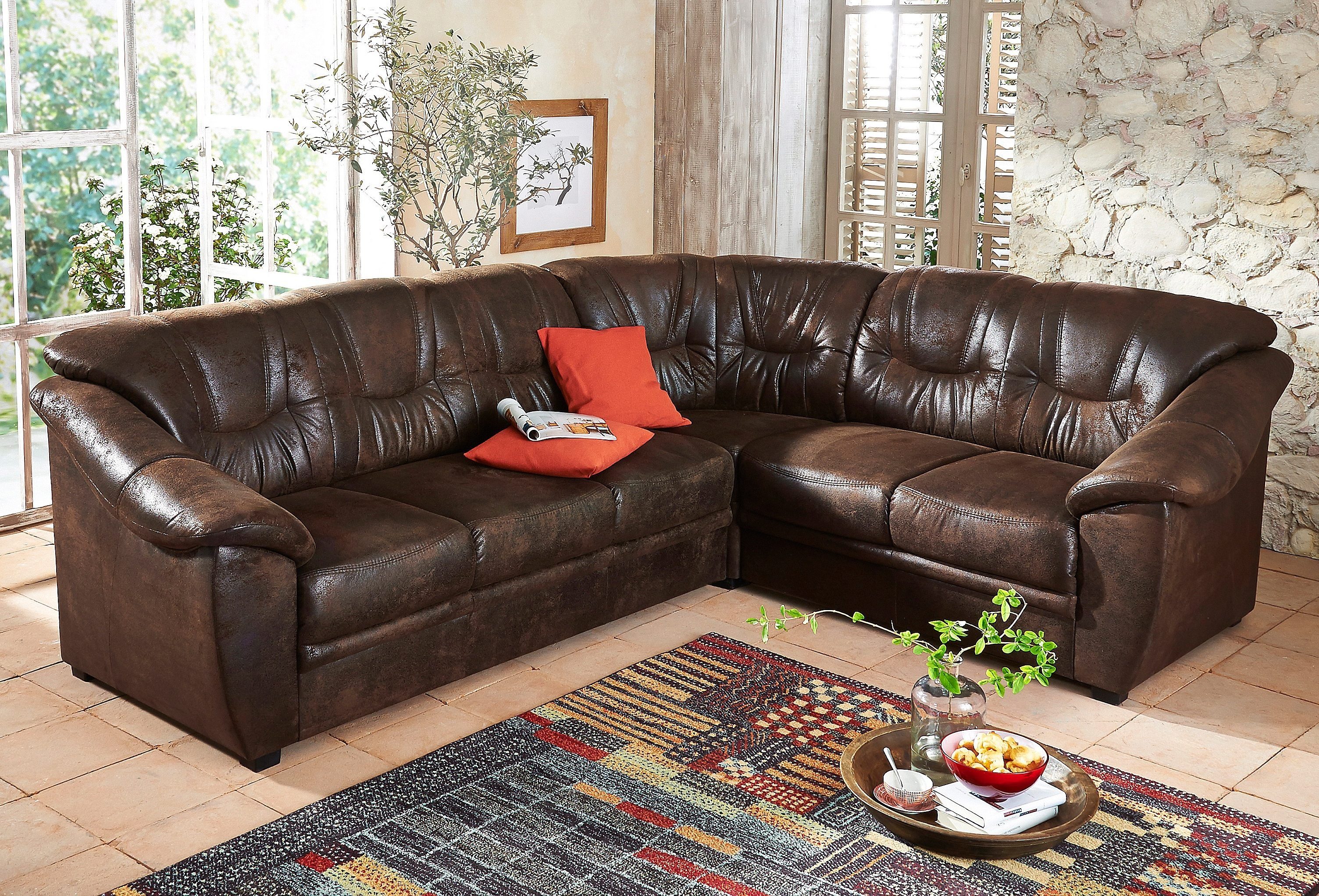 Home affaire Ecksofa "Savona L-Form", mit Federkern günstig online kaufen