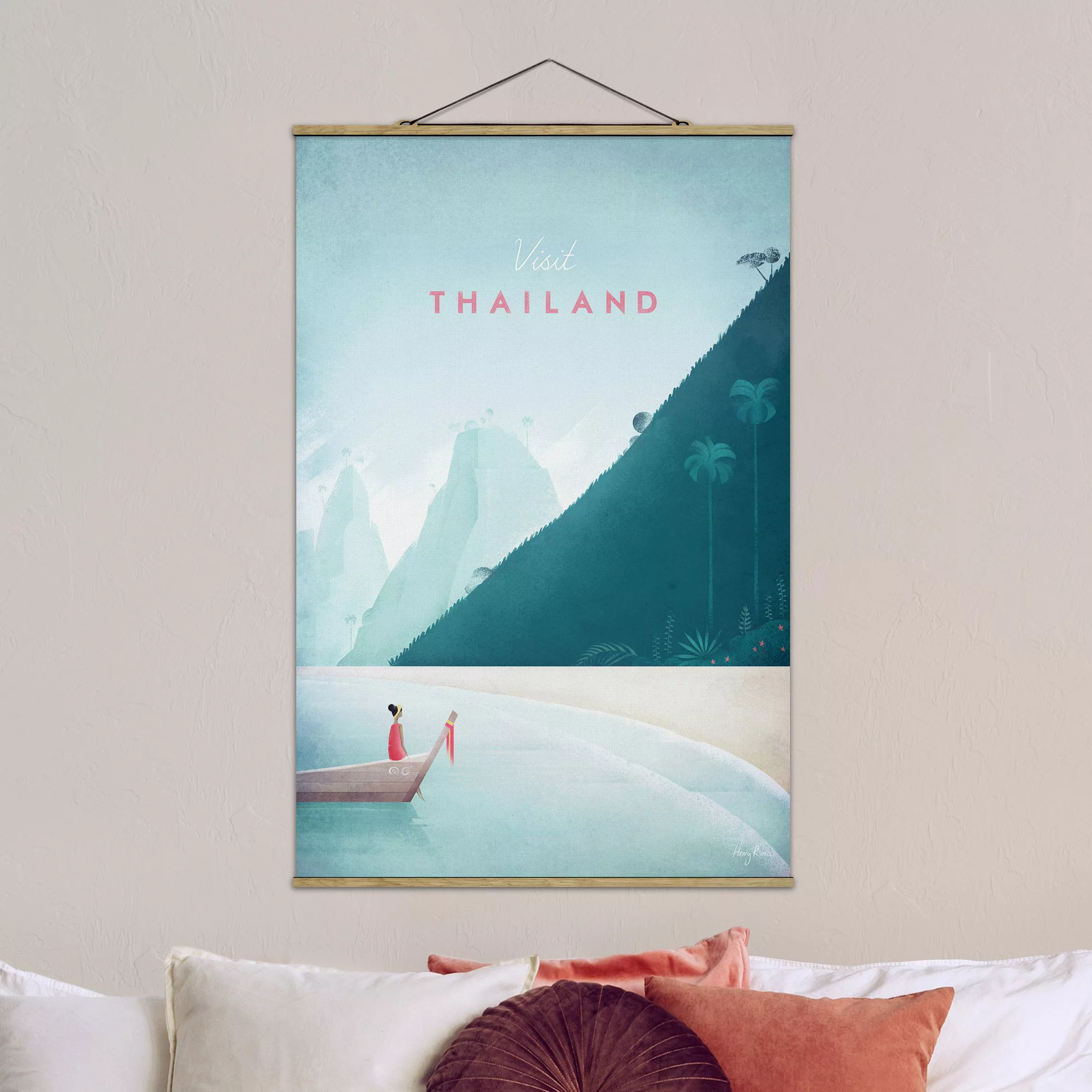 Stoffbild mit Posterleisten - Hochformat Reiseposter - Thailand günstig online kaufen