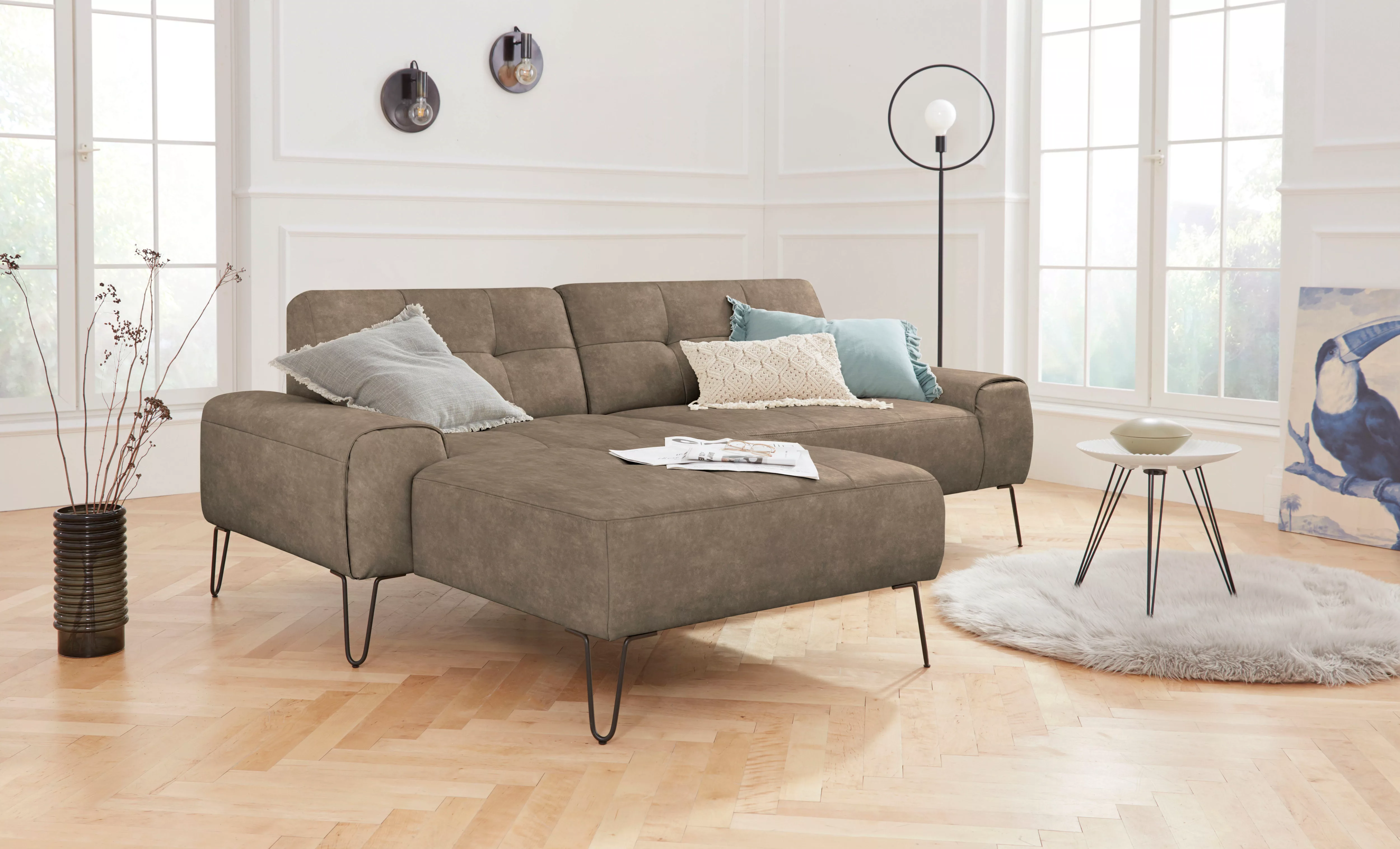 exxpo - sofa fashion Ecksofa "Taranto, aktuelles Design trifft Sitzkomfort, günstig online kaufen