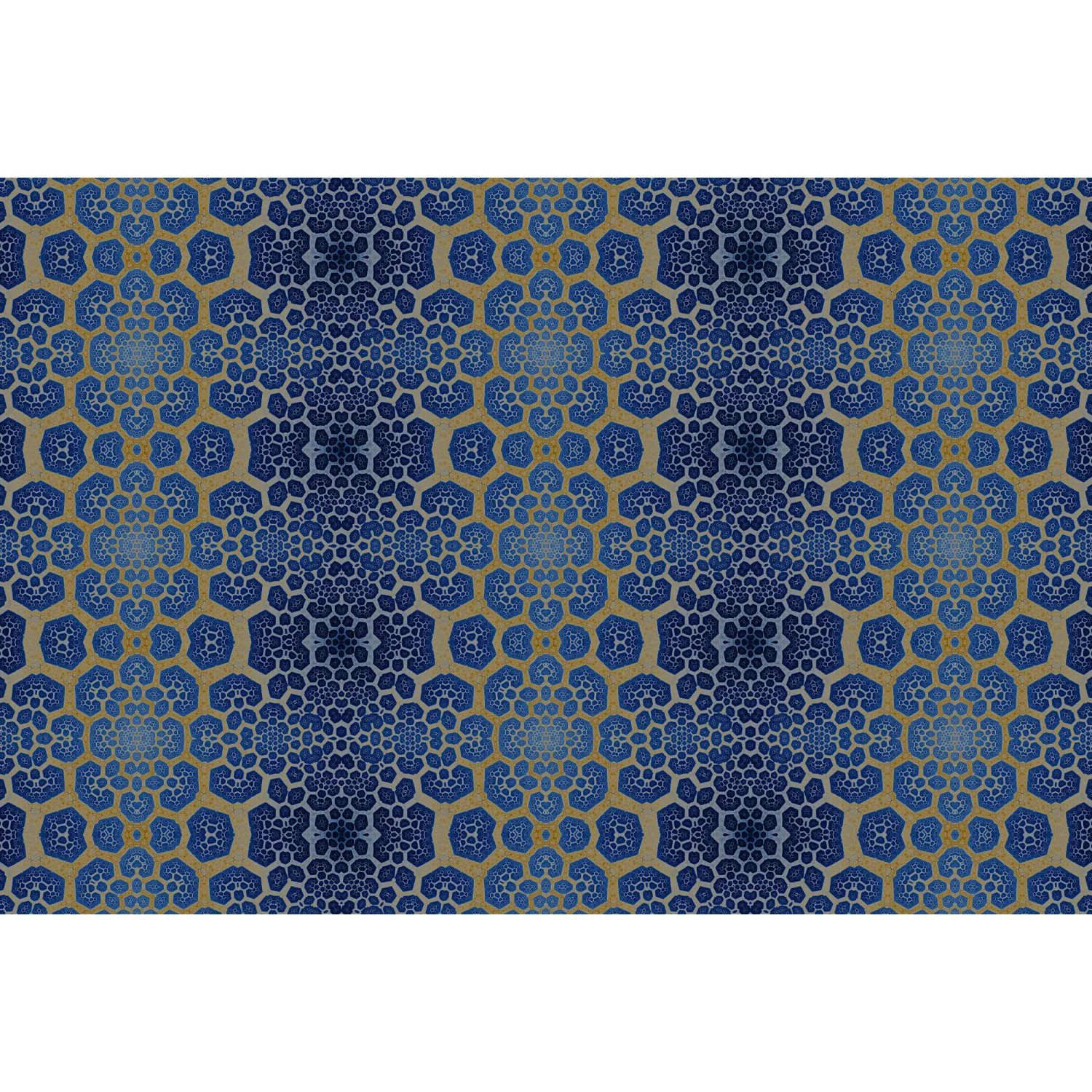 Fototapete Abstrakt Blau Gold 4,00 m x 2,70 m FSC® günstig online kaufen
