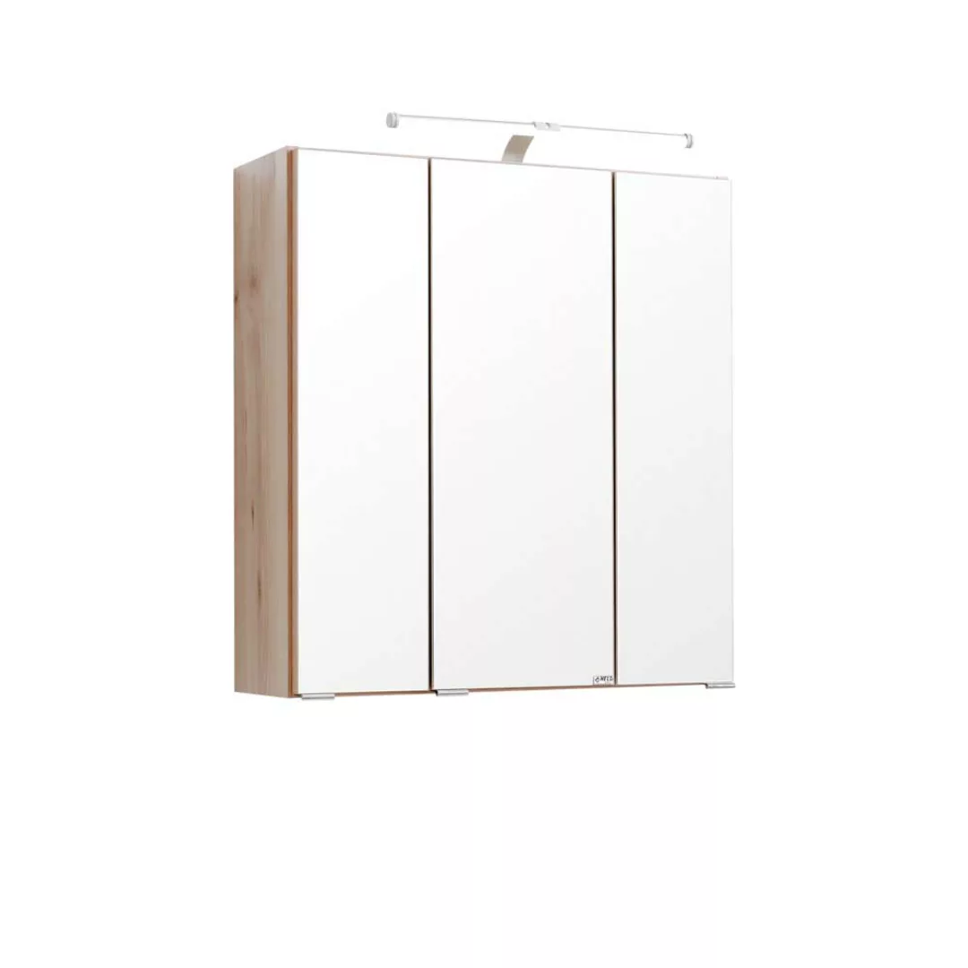 Bad Spiegelschrank in Buche LED Aufbauleuchte günstig online kaufen