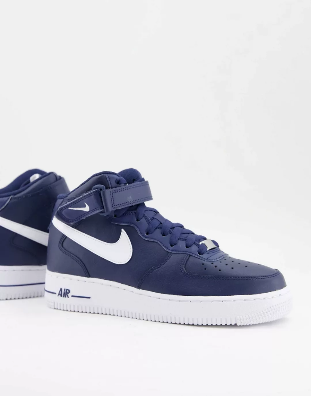 Nike – Air Force 1 Mid – Sneaker in Marineblau und Weiß günstig online kaufen