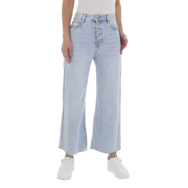 Ital-Design Bootcut-Jeans Damen Freizeit Used-Look Bootcut Jeans in Hellbla günstig online kaufen