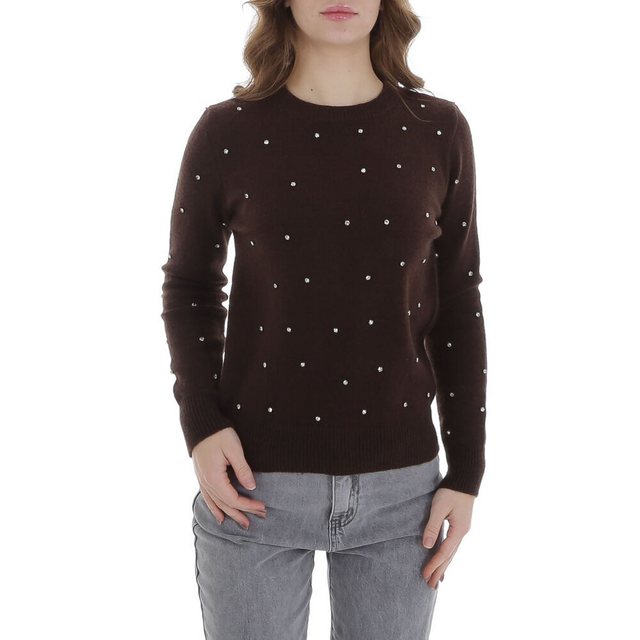 Ital-Design Strickpullover Damen Freizeit (88578858) Strass Stretch Strickp günstig online kaufen