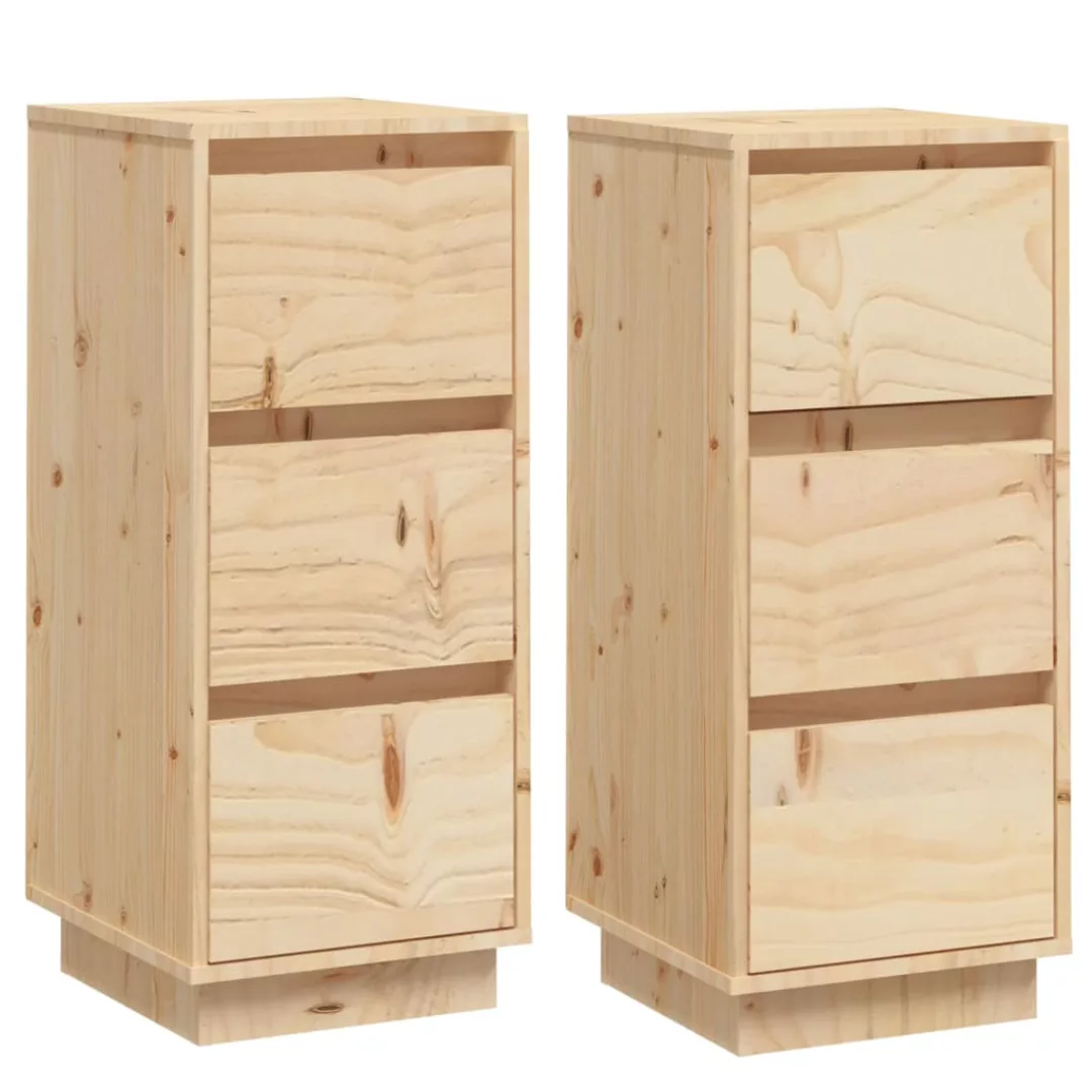 Vidaxl Sideboards 2 Stk. 32x34x75 Cm Massivholz Kiefer günstig online kaufen