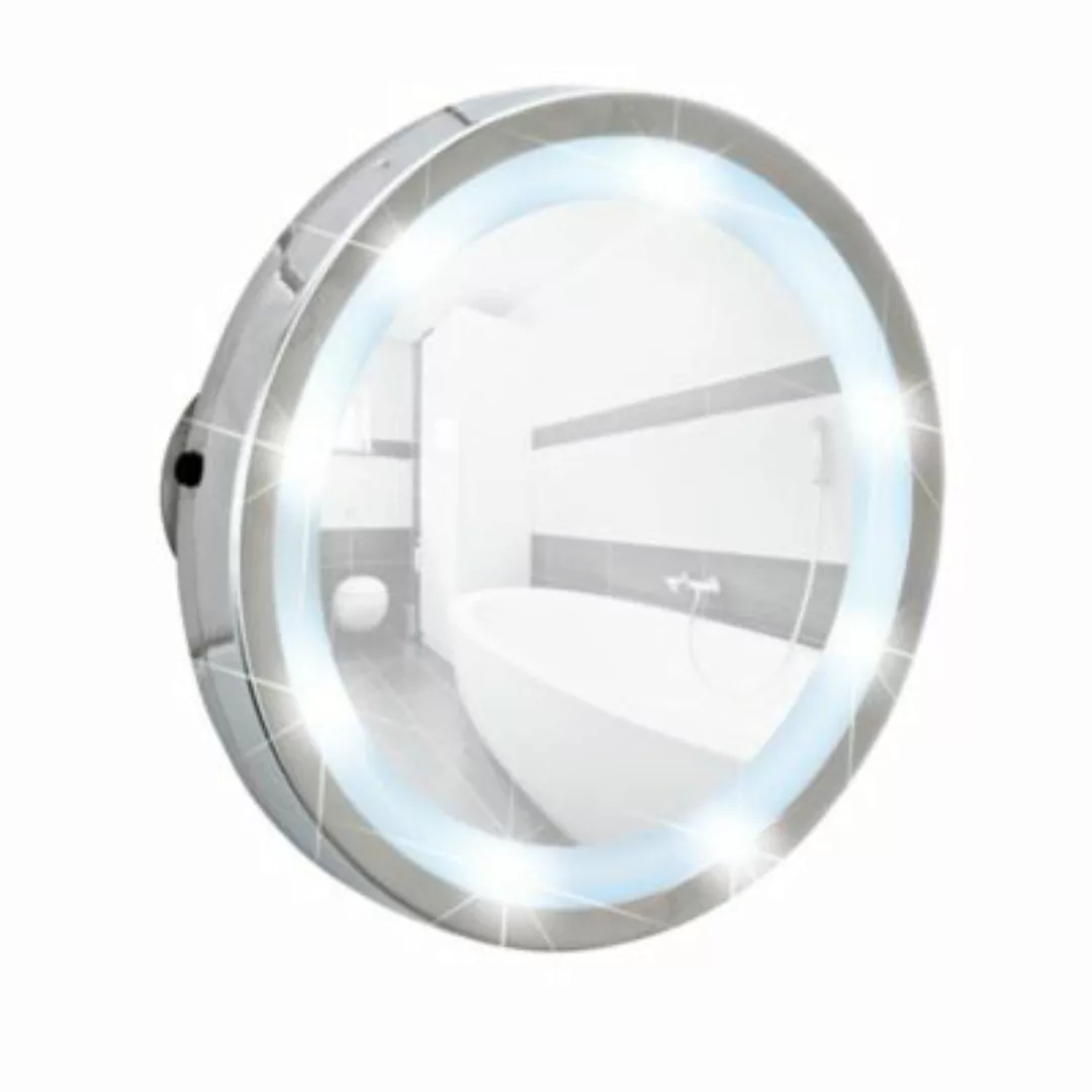 WENKO LED Leuchtspiegel Mosso, mit 3 Saugnäpfen, 3-fach Vergrößerung silber günstig online kaufen