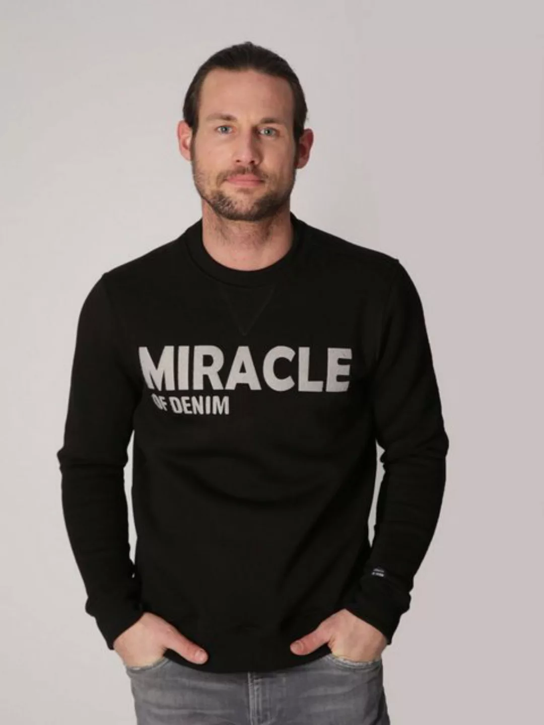 Miracle of Denim Sweatshirt mit Flock-Print günstig online kaufen