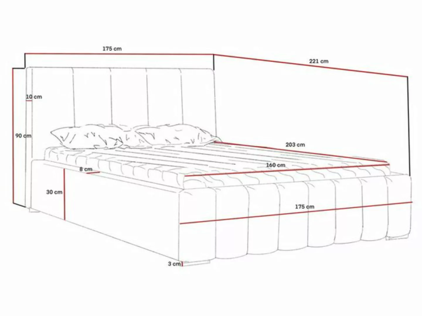 MARPUR Polsterbett STEEL (Polsterbett mit Bettkasten und Kopfteil, Lattenro günstig online kaufen