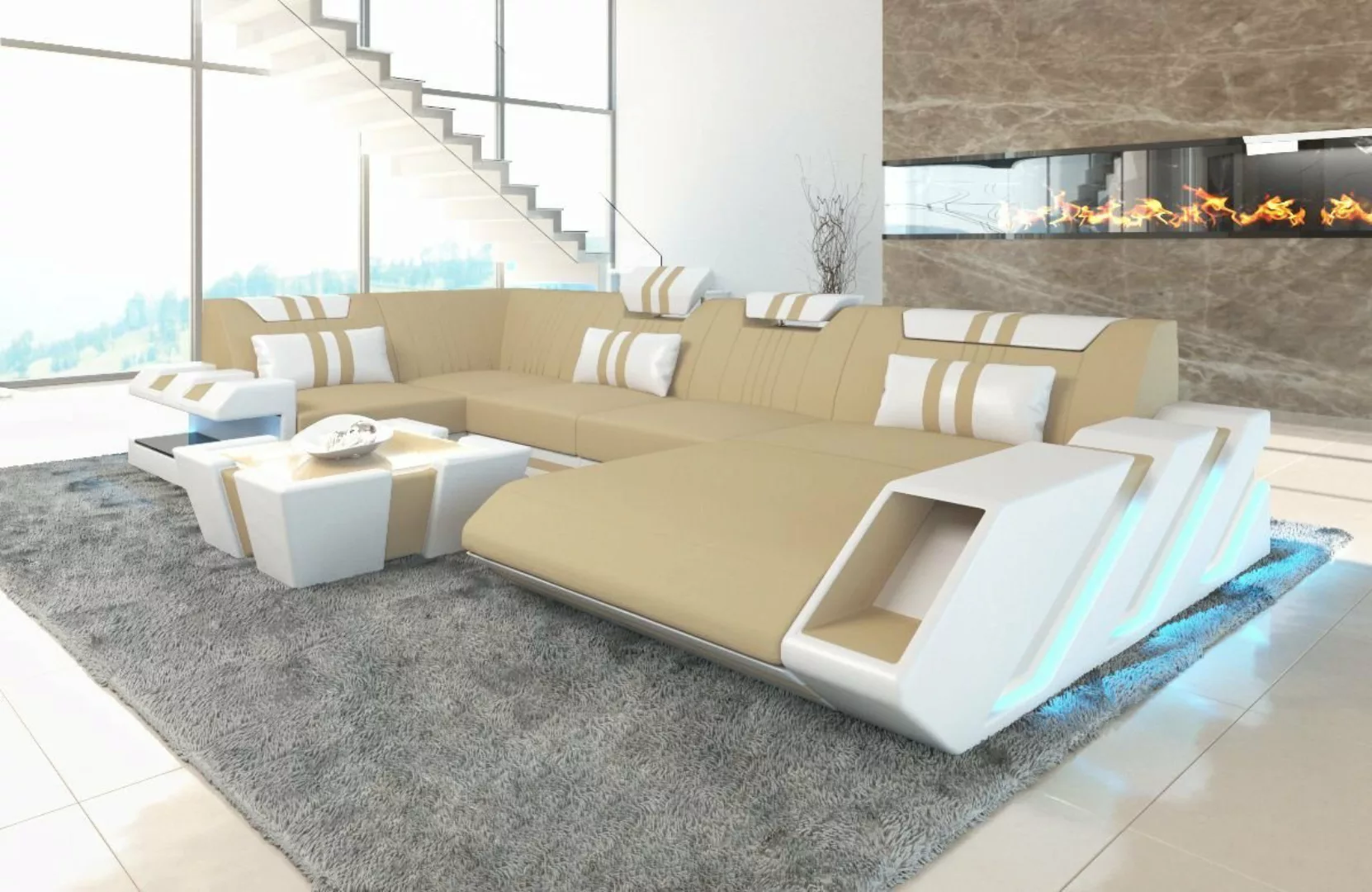 Sofa Dreams Wohnlandschaft Sofa Stoff Couch Apollonia U Form Polster Stoffs günstig online kaufen