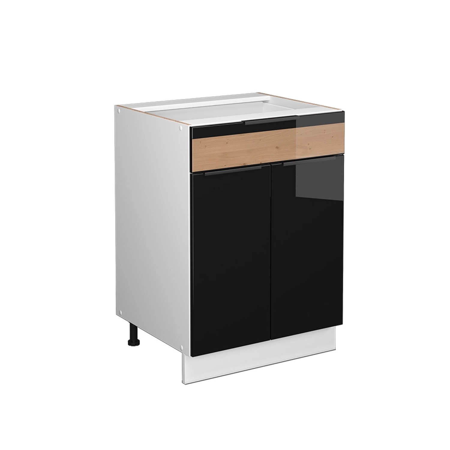 Vicco Unterschrank Fame-Line, Schwarz Eiche hochglanz/Weiß, günstig online kaufen