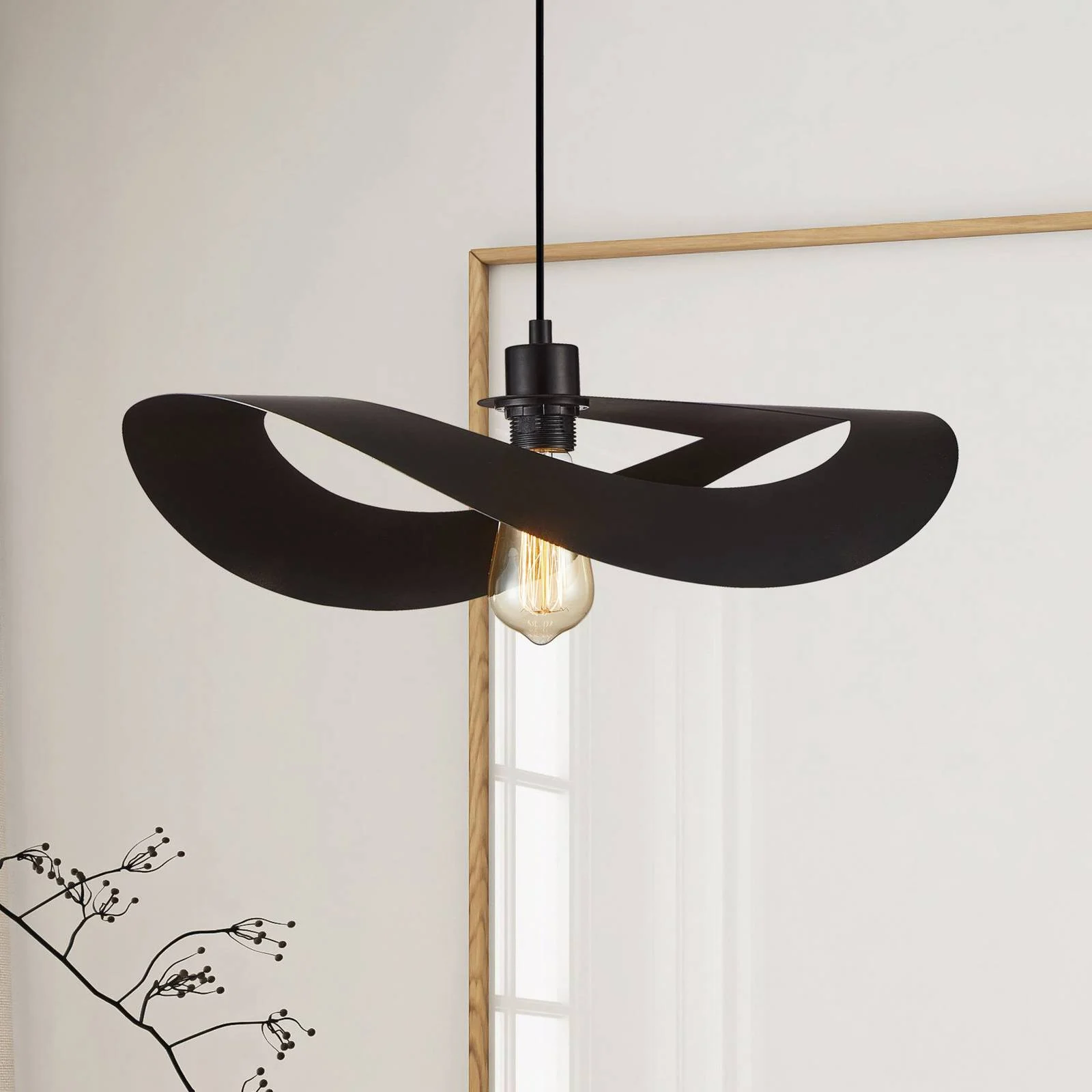 Pendellampe Mas, schwarz, Ø 50 cm, Metall günstig online kaufen