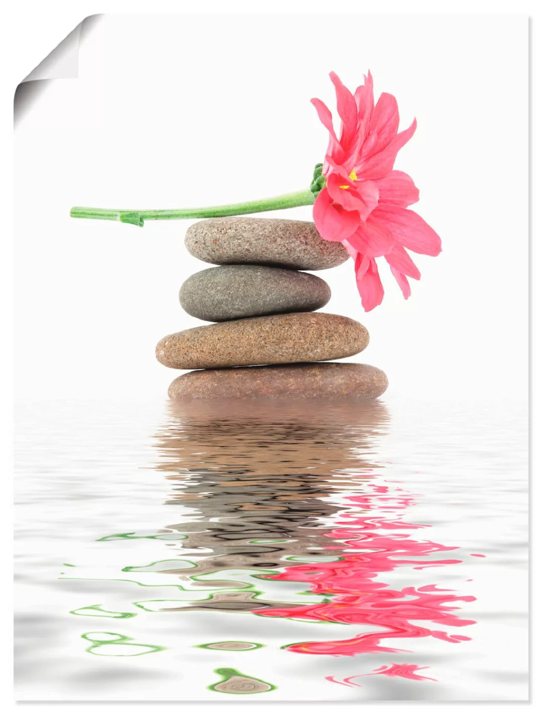 Artland Wandbild »Zen Spa Steine mit Blumen I«, Zen, (1 St.), als Leinwandb günstig online kaufen
