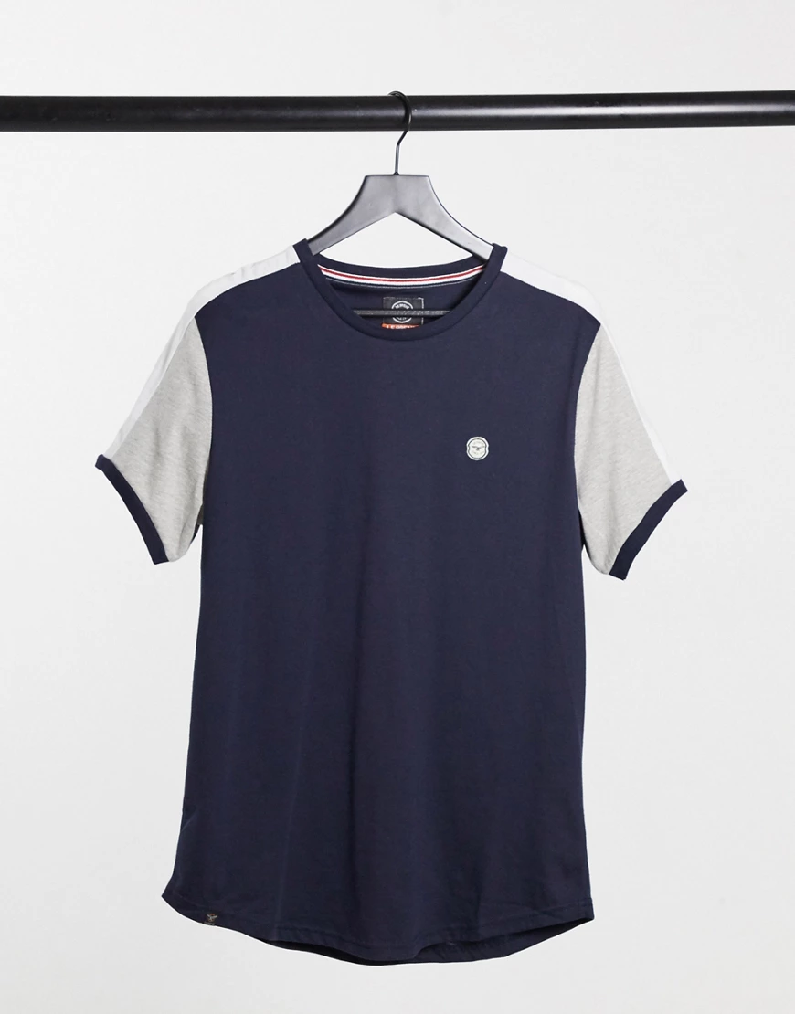 Le Breve – T-Shirt mit Raglan-Ärmeln-Navy günstig online kaufen