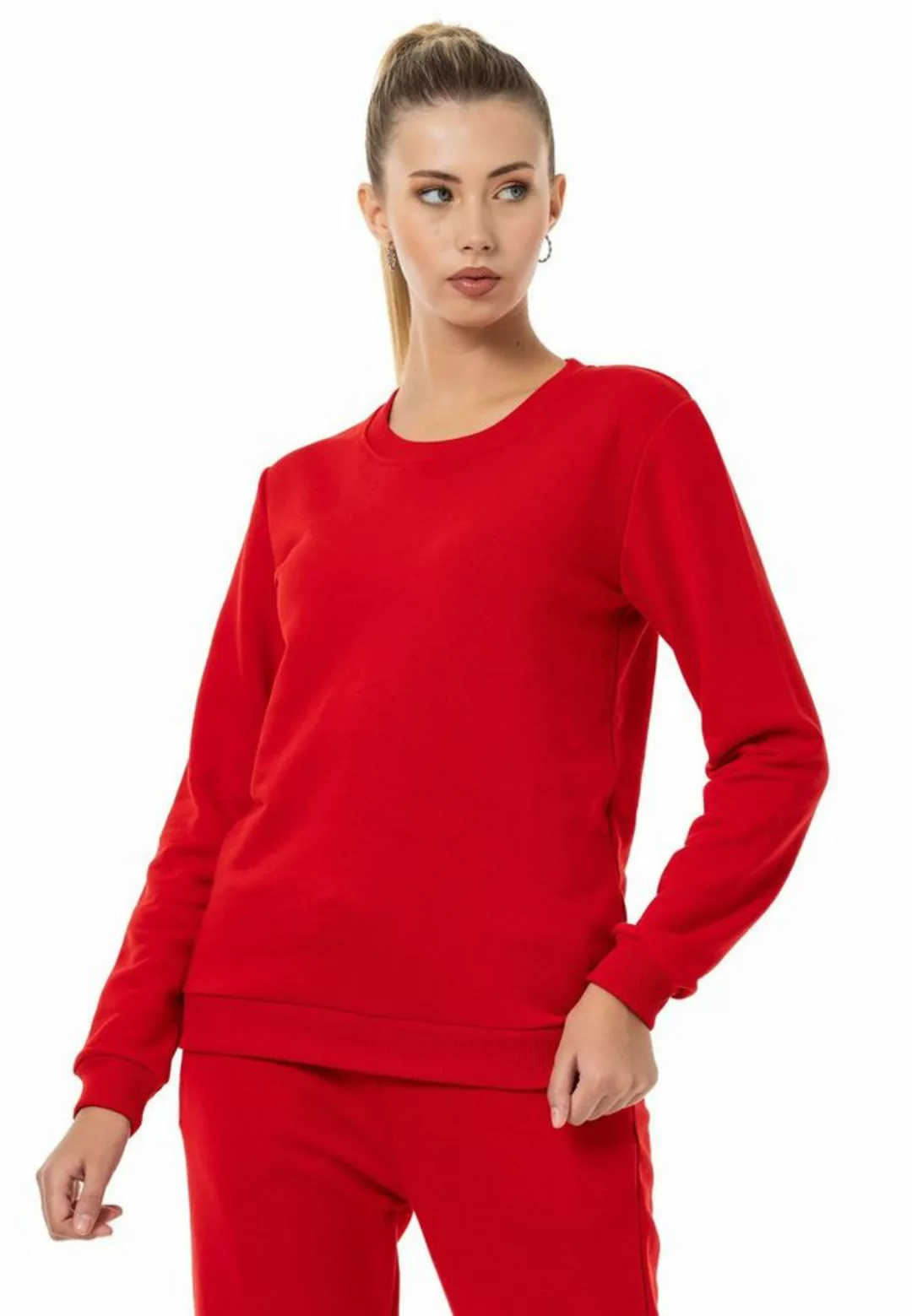 RedBridge Sweatshirt Red Bridge Damen Sweatshirt Rundhals Pullover Rot 3XL günstig online kaufen