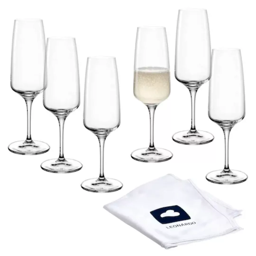 LEONARDO Sektglas »Sektgläser CESTI + Poliertuch«, (Set, 7 tlg.), 6 Sekt-Gl günstig online kaufen