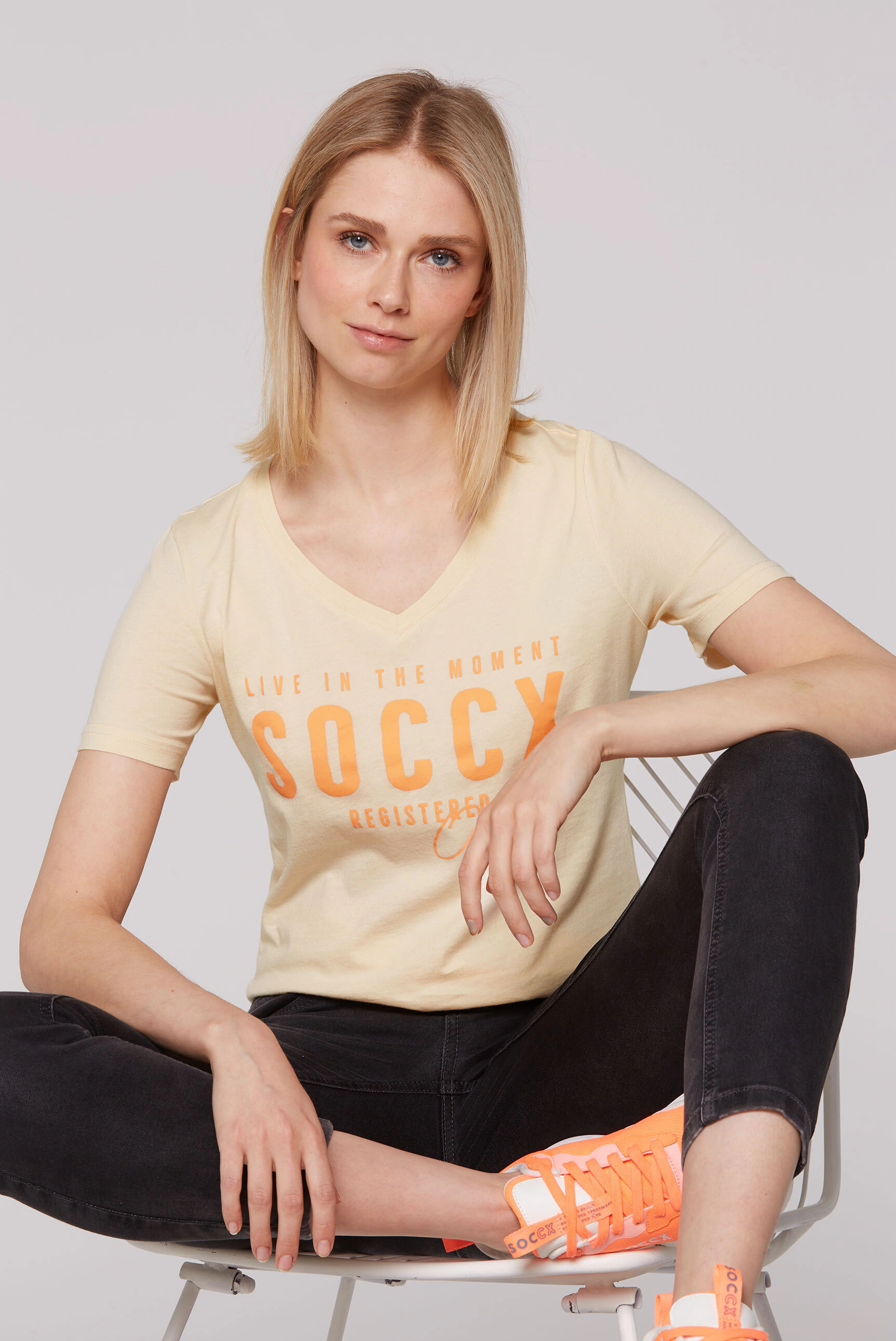 SOCCX V-Shirt, aus Baumwolle günstig online kaufen