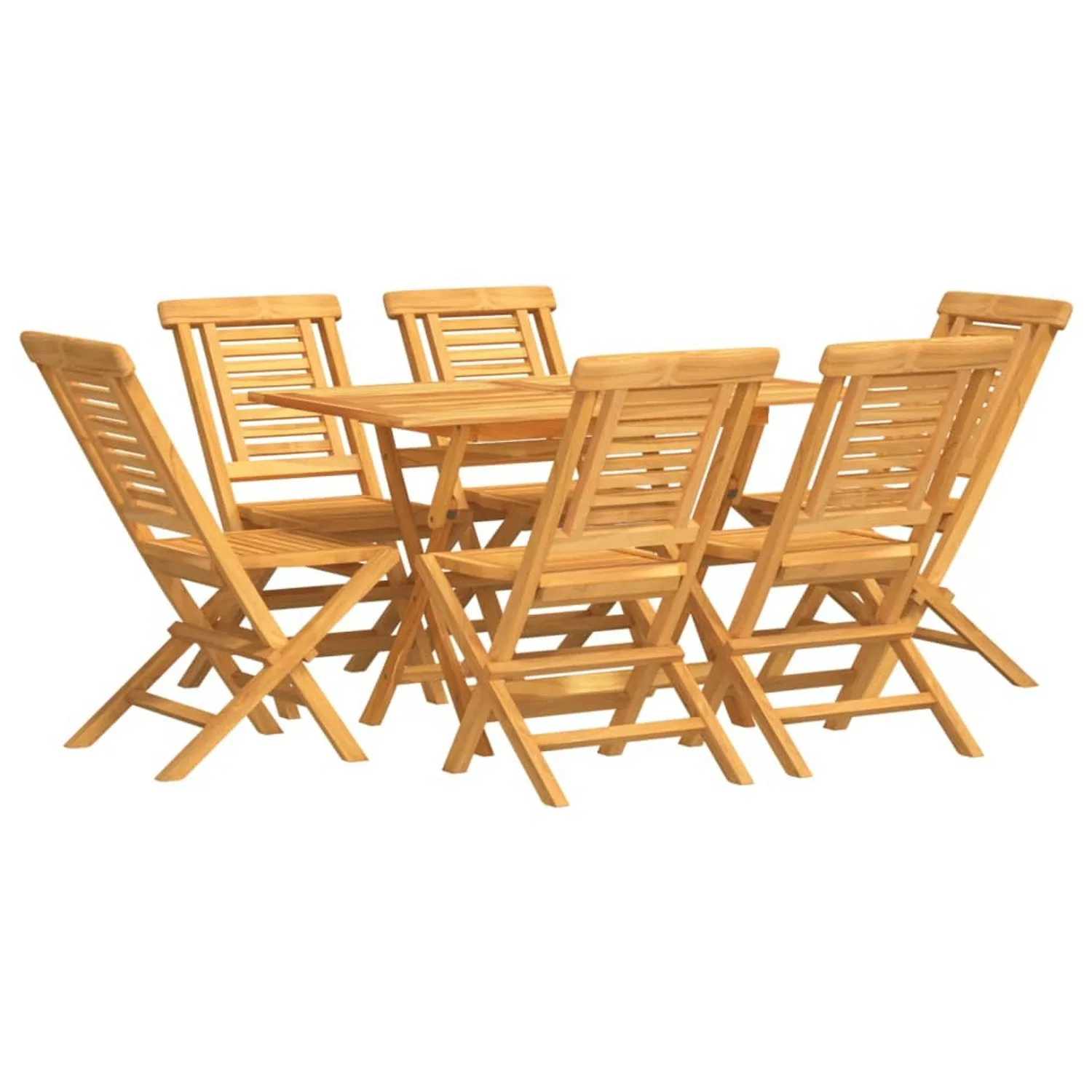 Vidaxl 7-tlg. Garten-essgruppe Massivholz Teak günstig online kaufen