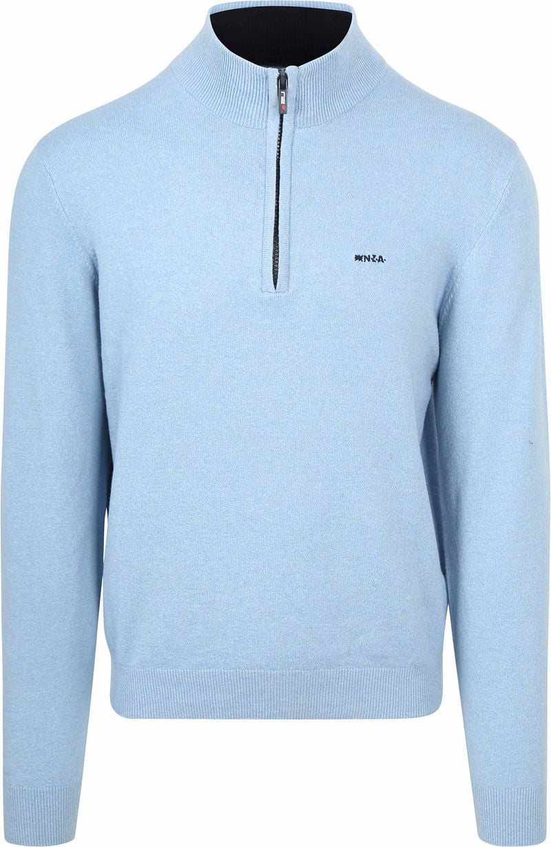 NZA Half Zip Pullover Christopher Melange Hellblau - Größe L günstig online kaufen