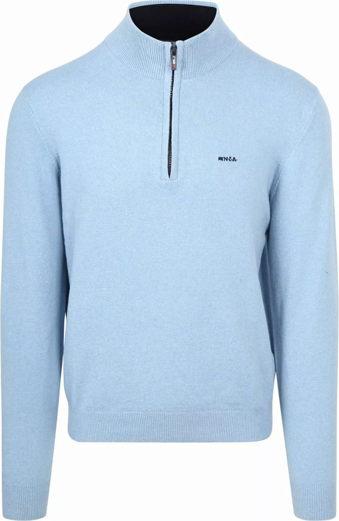 NZA Half Zip Pullover Christopher Melange Hellblau - Größe M günstig online kaufen